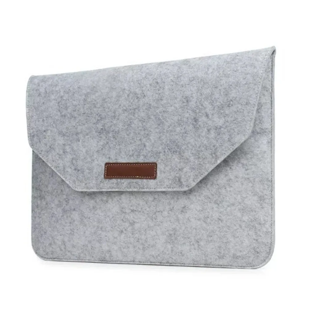 1Pcs Laptop Case Felt Fabric Light Grey Size 11.6inch Anti-Slip Portable Computer Bag Notebook Storage Protective Sleeve