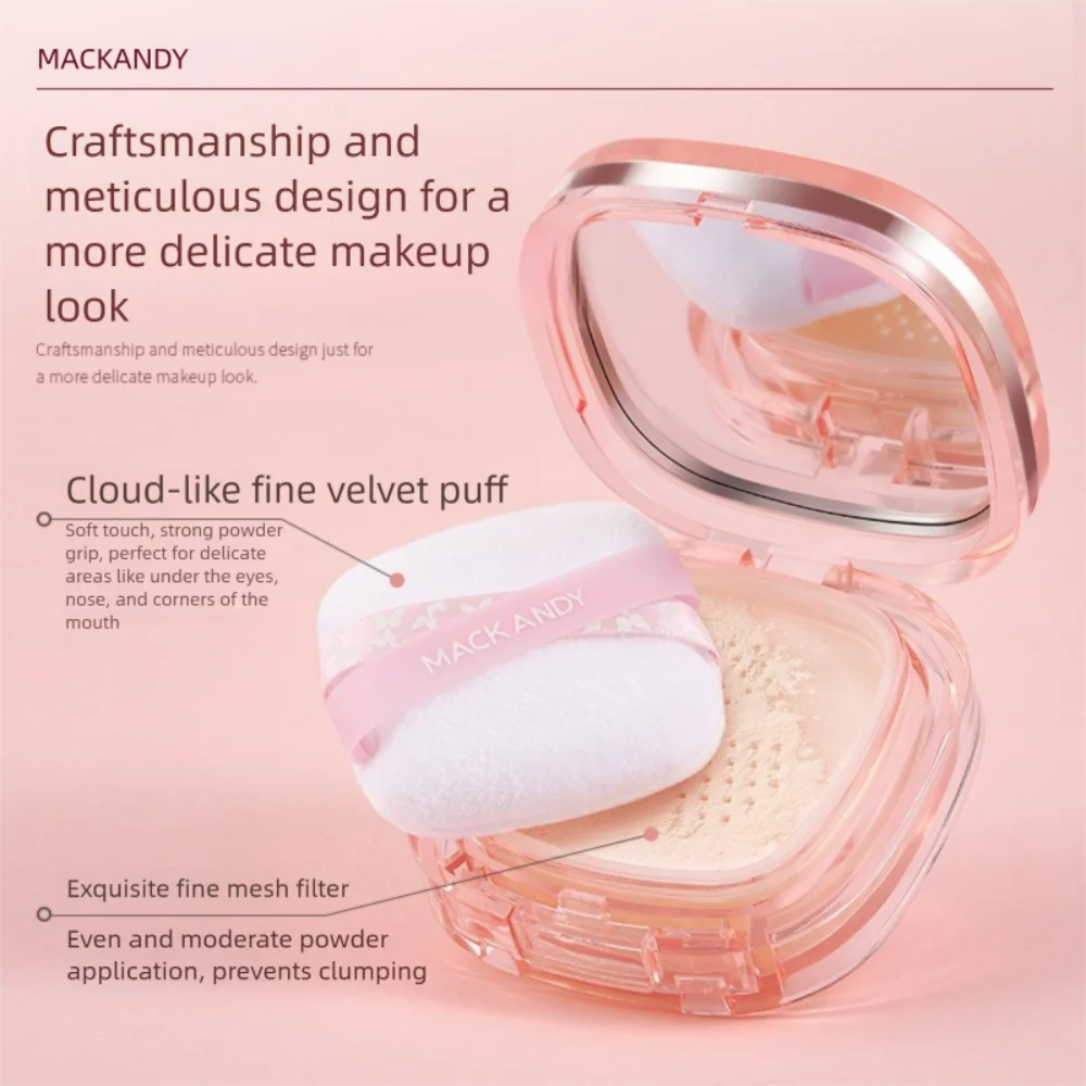 3-Farben-Lose-Puder für das Gesicht, langlebig, wasserdicht, leichte Luft, loses Pulver, aufhellendes Ölkontroll-Make-up-Einstellungspuder