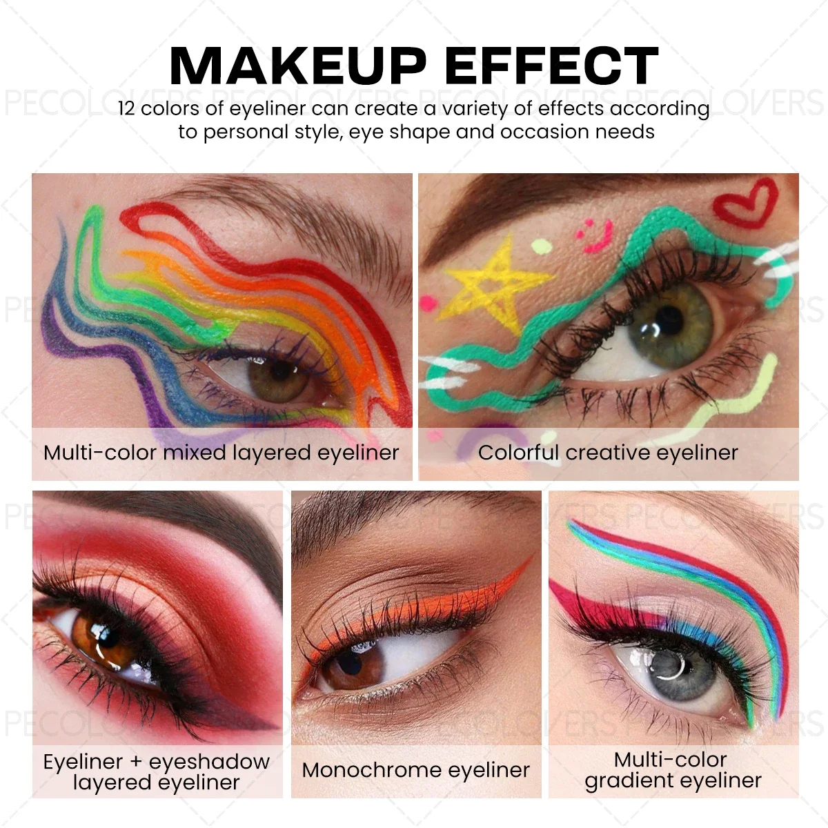 1 Pc High Color Rendering Eyeliner Pen, Colorful Liquid Eyeliner, Quick Drying Waterproof, for All Types, Party Halloween Makeup