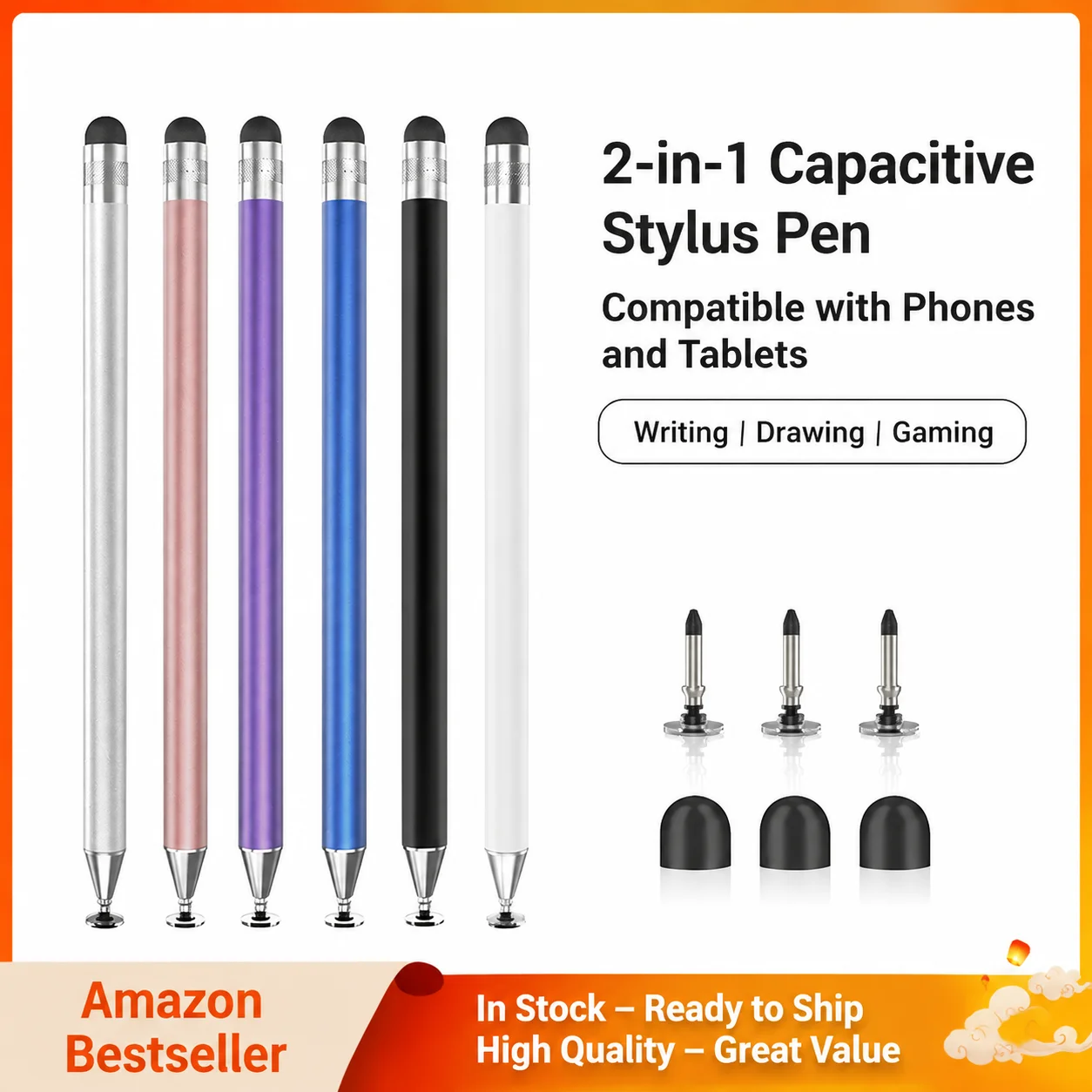 2 in 1 Dual Head Capacitive Stylus Pen for Apple iPhone iPad Touch Screen Universal Stylus
