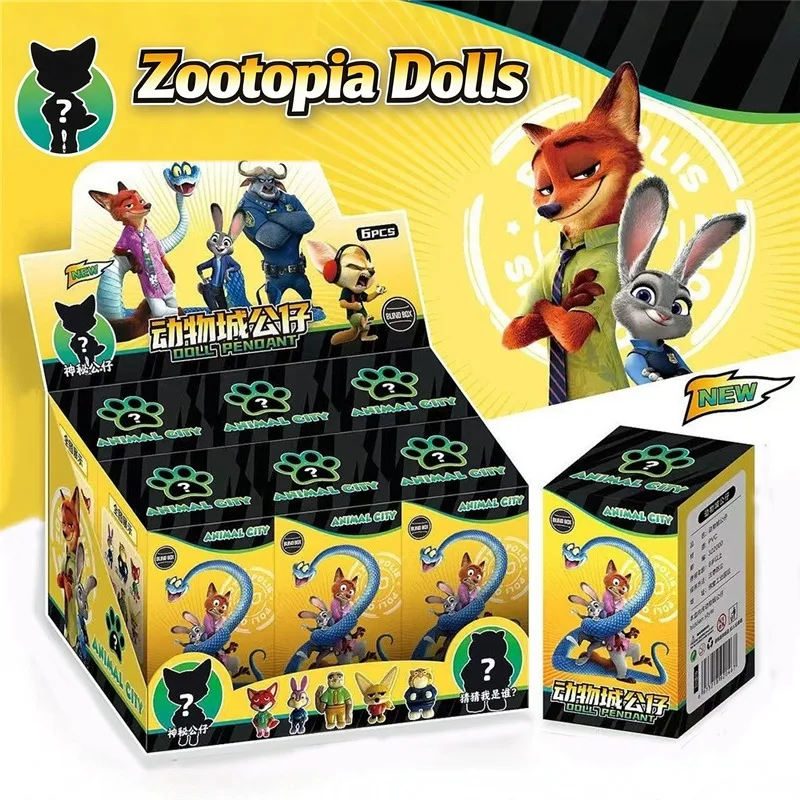

Disney Zootopia слепая коробка Ник Джуди фигурку виниловая кукла флокированный брелок орнамент аниме фигурки мультфильм коллекция игрушек