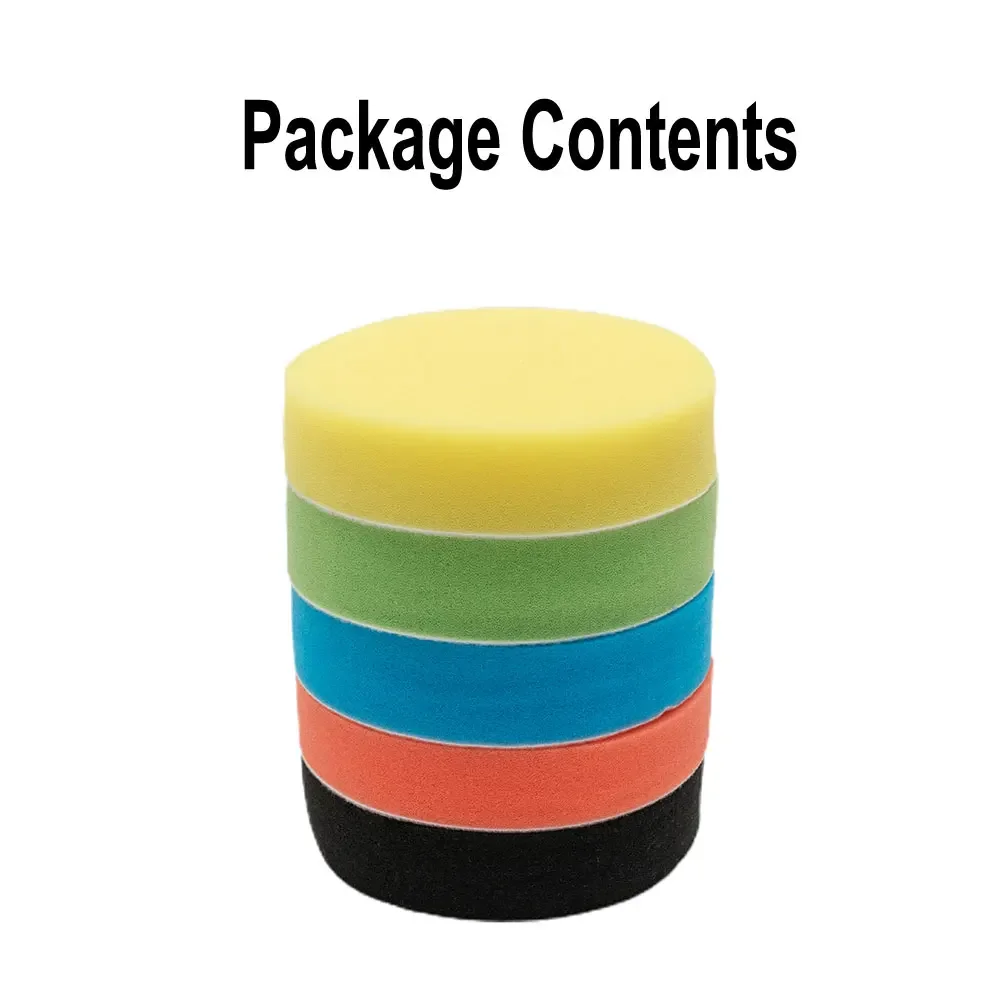 Waxing Polishing Pad Grinding Sponge Tools 5pcs Attachment Auto Buffing Car Circular Flat Polisher Rotary Useful