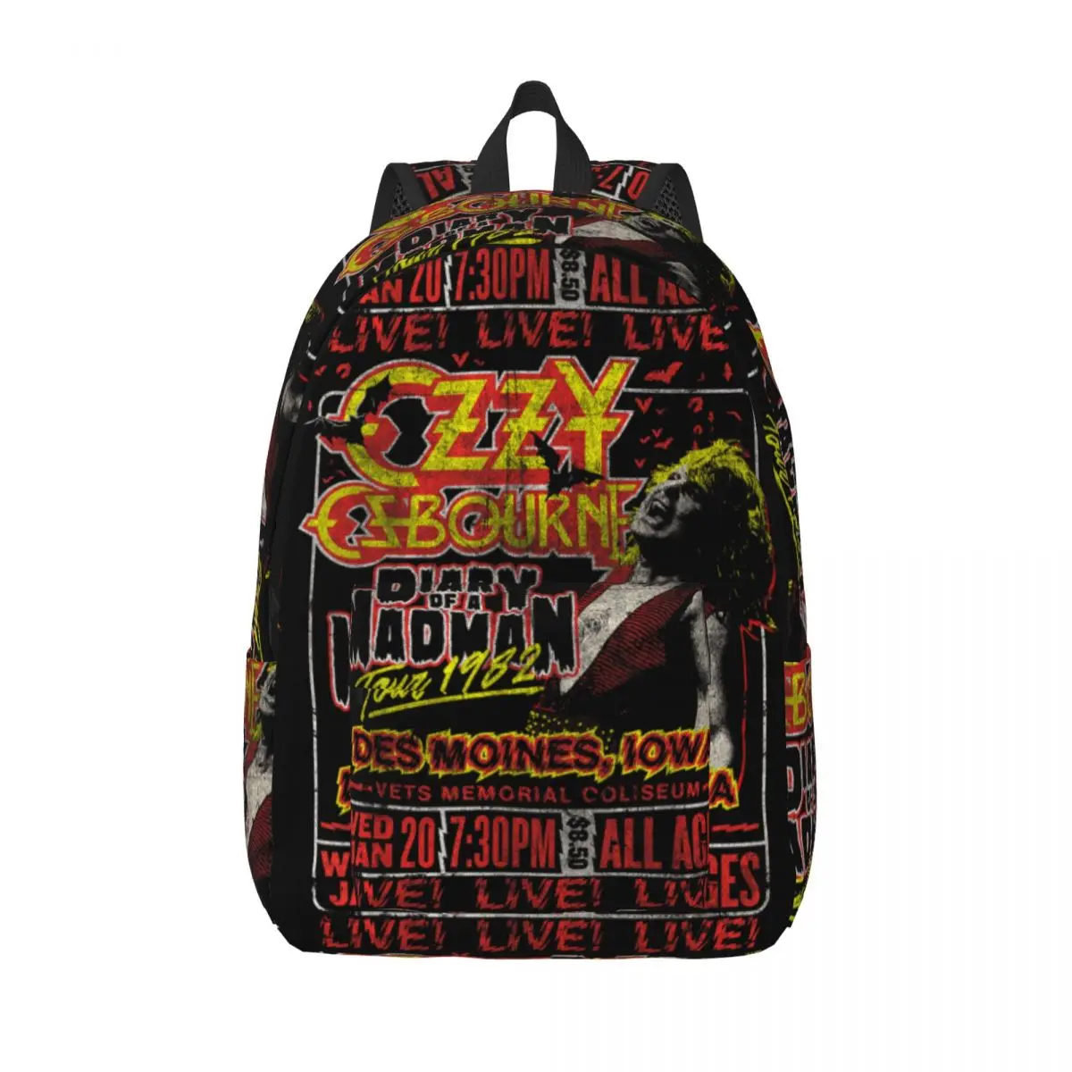 

Рюкзак Heavy Metal Rock Ozzy Osbourne Diary Tour Des Moines Iowa, студенческие мягкие школьные сумки унисекс, красочный рюкзак