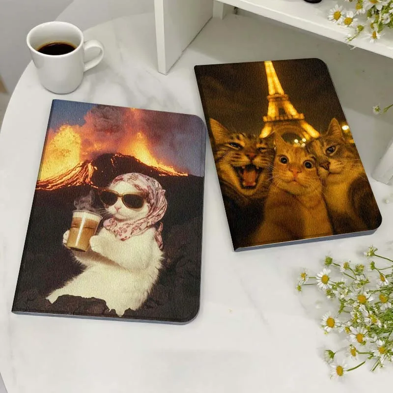 

Three Cats Paris Tower Tablet Case For Samsung Galaxy Tab S7 S8 S9 S10 FE Lite Gift