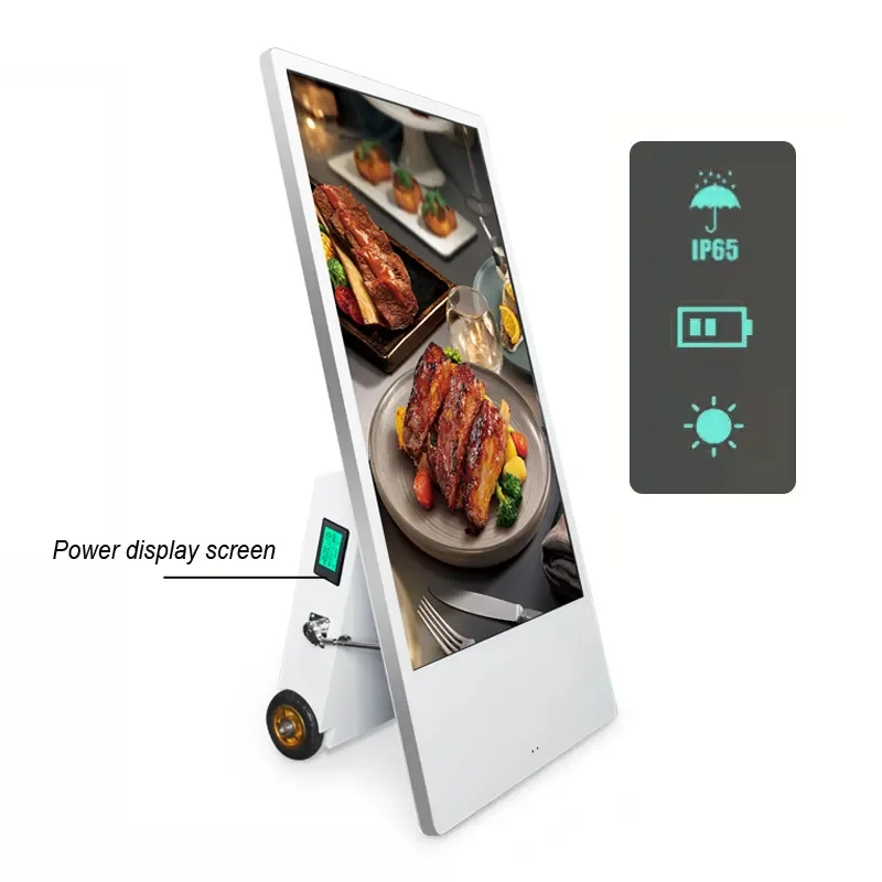 43-calowy ekran reklamowy z systemem Android, zasilany bateryjnie, cyfrowy wyświetlacz zewnętrzny, wodoodporny wyświetlacz LCD do reklam