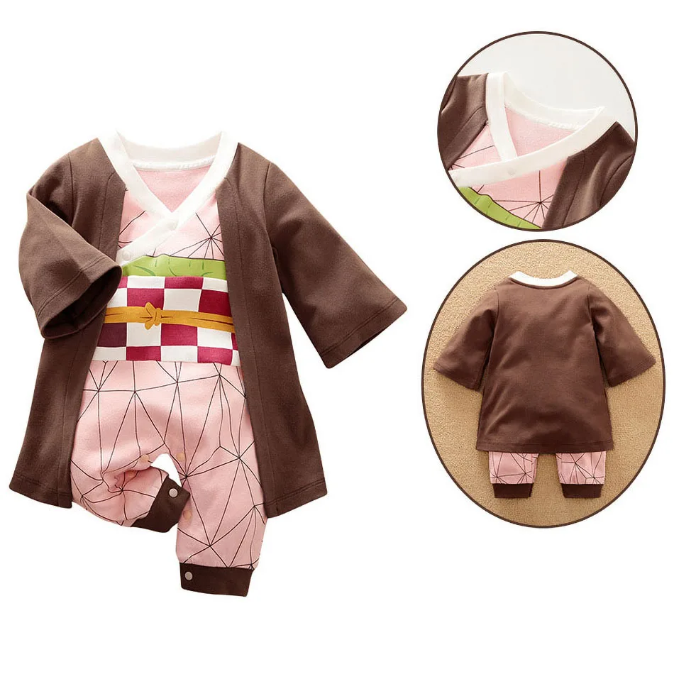 Newborn Halloween Costume Baby Boy Girl Clothes Infant Kids Anime Cosplay Kyuubi Akatsuki Luffy Romper Toddler Jumpsuit 0-18M