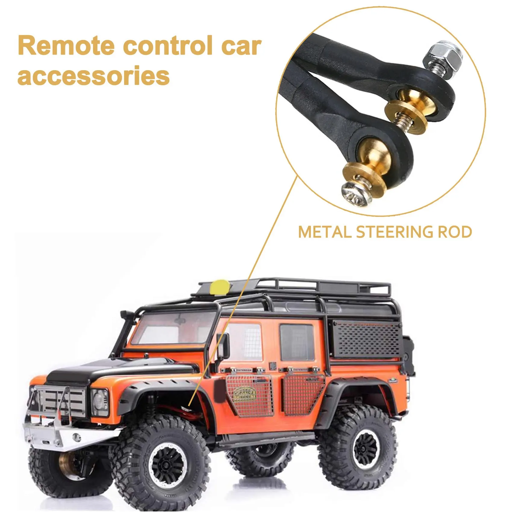 RISE 1 conjunto de haste de direção de carro RC, peça de atualização de metal, haste de direção RC durável para WPL B1 B14 B24 B24 C14 C24 1/16