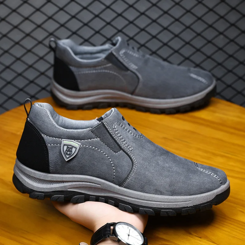 Zapatos Sin Cordones para Hombre de Talla Grande, Duraderos y Resistentes a los Arañazos, Calzado de Trabajo, Zapatos Casuales para Exteriores