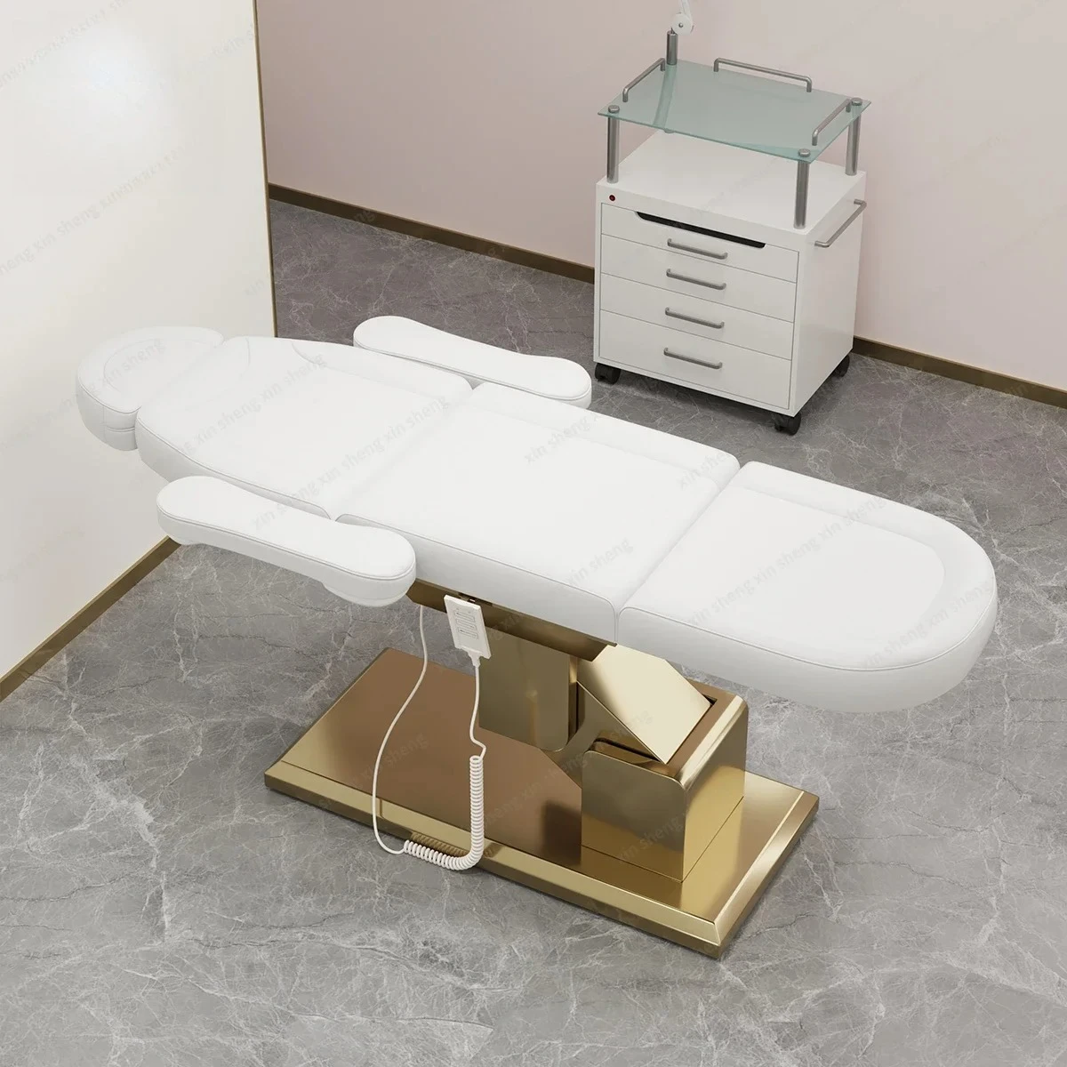 Electric Lift Beauty Care Bed Adjustable Diagnostic Chair for Hospital Clinic Health SPA Store Sofa Leather Furniture