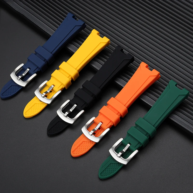 Notched Soft Silicone bracelet For Citizen NJ0150/NJ0151 series watch ME color series water ghost modified silicone watch strap