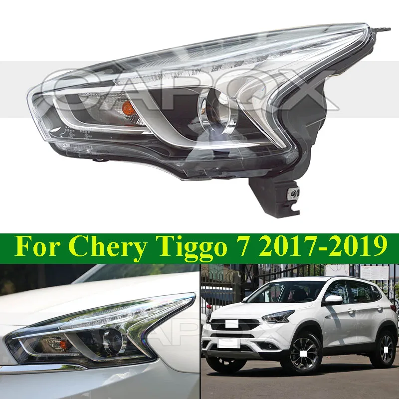 CAPQX 7 Pin White Front Bumper Head Light Head Lamp For Chery Tiggo 7 2017-2019 Headlight Headlamp Front Turn Light