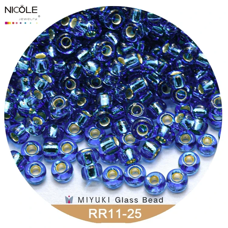 Cuentas redondas Miyuki con revestimiento de plata, serie 2mm 11/0, cuentas de semilla japonesas para pulsera, collar, pendientes, fabricación de