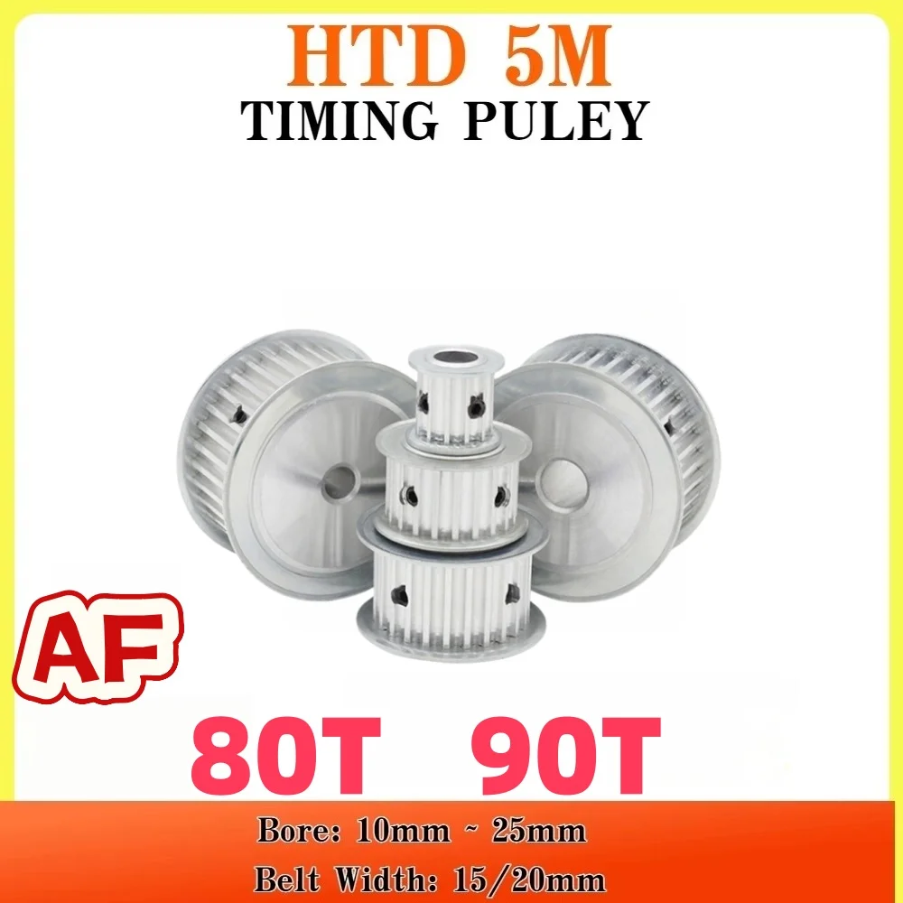

HTD 5M Timing Pulley AF 80 Teeth 90 Teeth Synchronous Wheel Bore 10mm-25mm HTD5M Timing Pulley 80T 90T for Belt Drive System