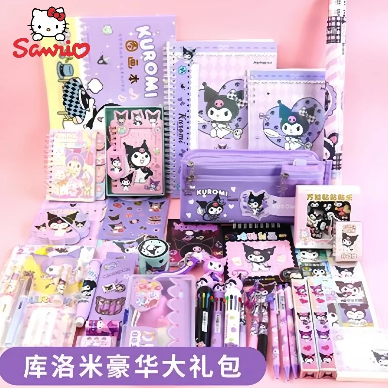 

Sanrio Kawaii Stationery Sets Melody Kuromi Cinnamoroll Pompompurin Students Deluxe Stationery Package School Supplies Set Gift