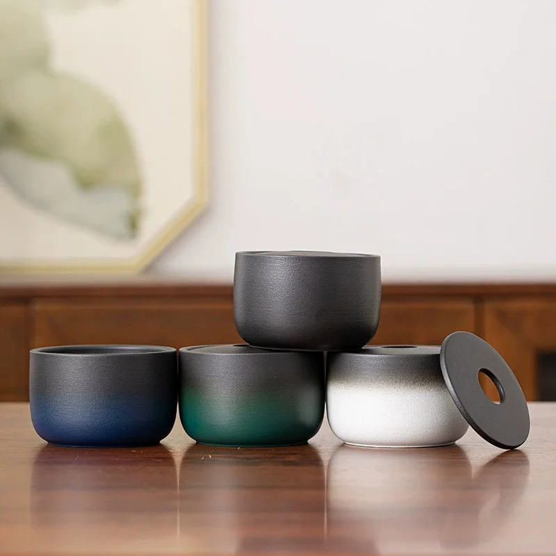 

Coarse Pottery Ashtray Living Room With Lid Anti Fly Ash Ceramic Cigar Ashtray Decoration Chinese Home Decoration Friend Gifts