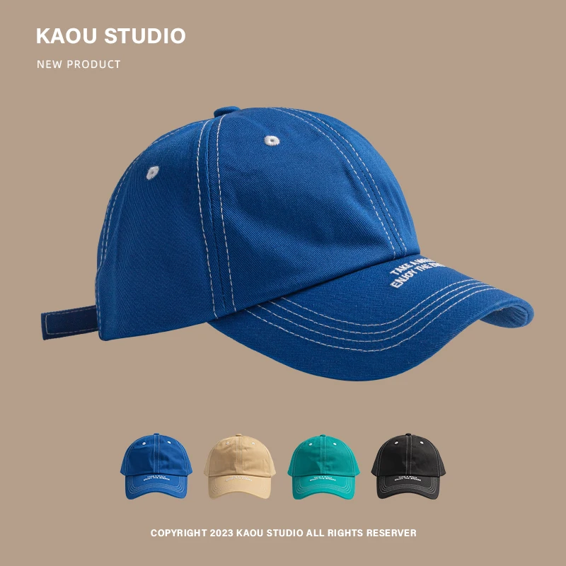 

Versatile face small hat women's fashion letter embroidery travel sunshade men's cap couple baseball cap