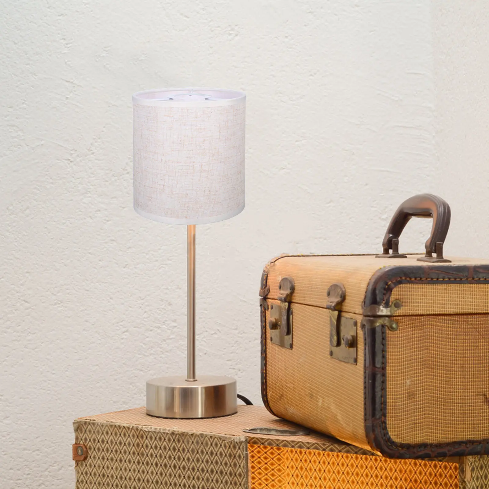 

1Pcs Linen Fabric Lampshade 42Mm Hole Diameter for Ceiling Light Fixture Exquisite Home Decor Cloth Shade Strong Metal Support