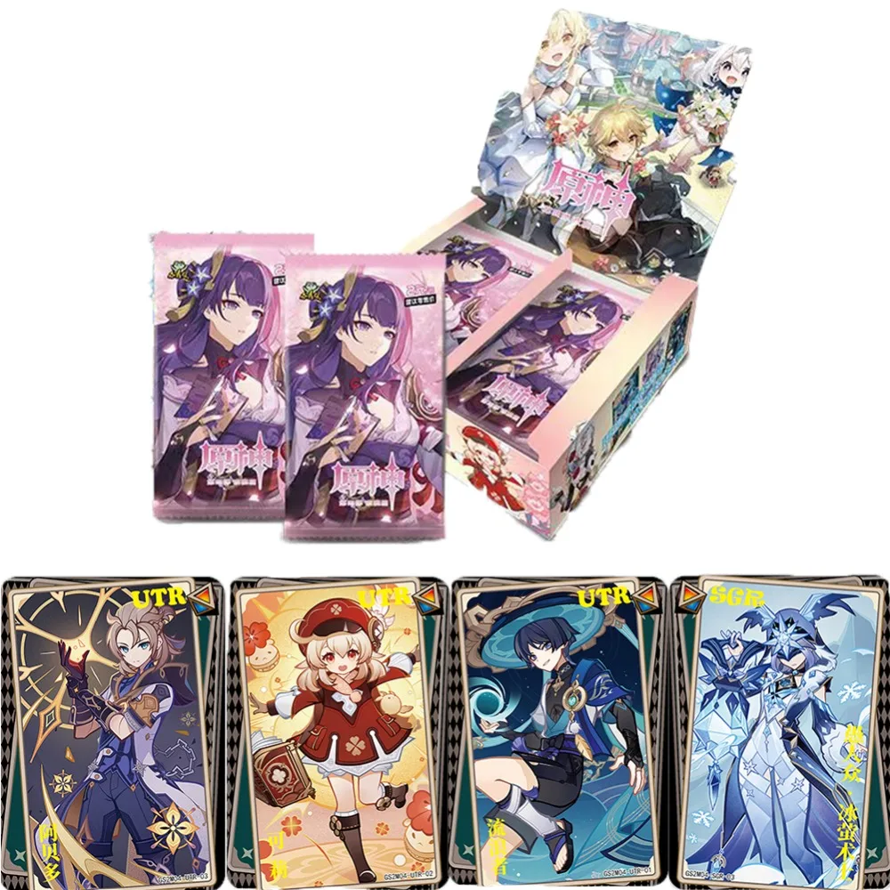 Anime Genshin Impact Game Cards Rare Luxurious Cartoon Characters PR URT SGR Collection Cards Hobby Kid Christmas Gift Table Toy