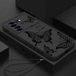 Butterfly Lanyard Case For Xiaomi Redmi Note 13 12 11 10 14 Pro+ 4G 5G 11s 13T 12T 11T Poco F6 X6 X5 Pro Mi 11 Lite 5G NE Cover
