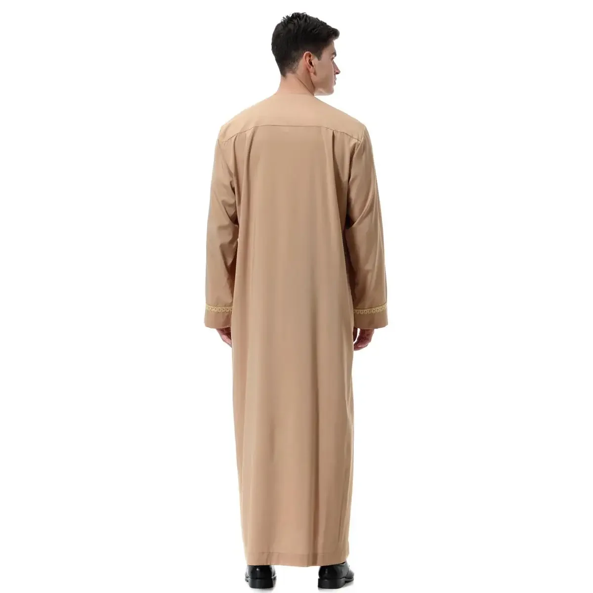 Muslim Men Jubba Thoub Thobe Robe Saudi Arabic Abaya Long Sleeve Kaftan Dress Islamic Clothes Ramadan Eid Middle East Gown Robes