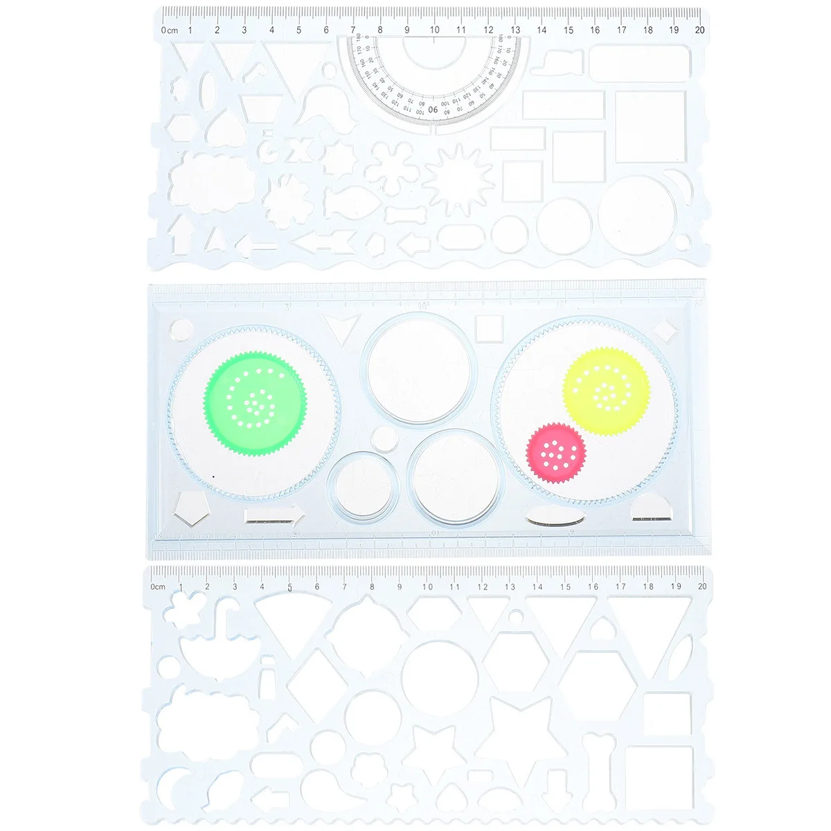 3 шт., шаблон для рисования, линейка, креативный геометрический набор канцелярских принадлежностей, простой в использовании для умного студенческого подарка, случайный