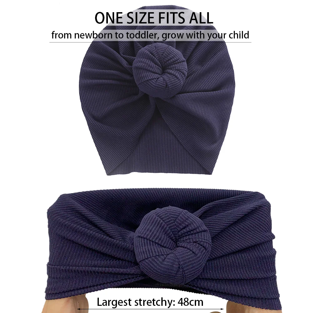 Baby Solid Ribbed Topknot Hat Kids Donut Ball Cap Newborn Girls Photography Props Spring Autumn Modis Beanie Turban Infant