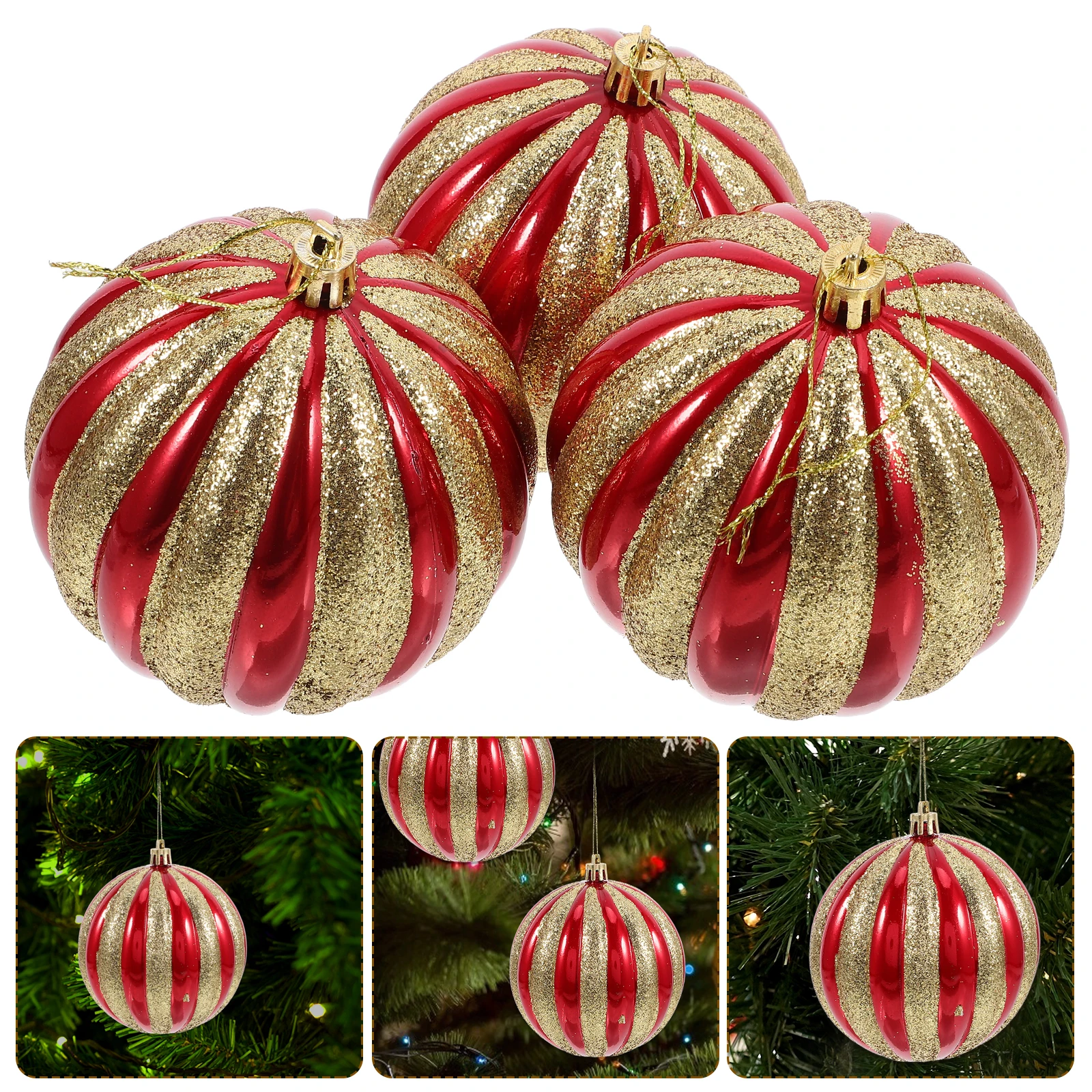 

Christmas Balls Colorful Shatterproof Ornaments Tree Hanging Finial Clear Flash