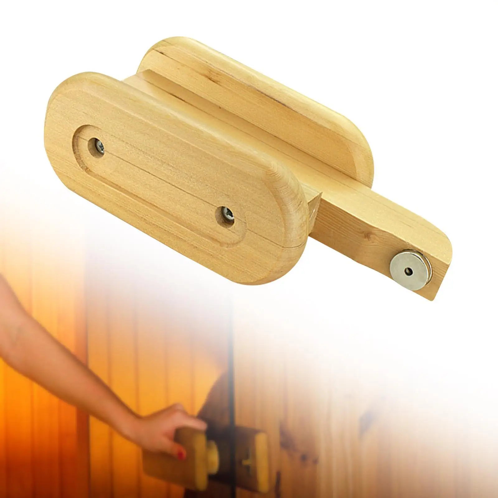 Sauna Door Handle Wooden Wood Door Pull Handle Home Comfortable Handy Touch Gates Handle Door Pull for Barn Door Shed Garage