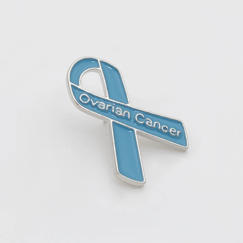 Ovarian for Survivor Gifts For Women Blue Ribbon Brooch Pins Surviving