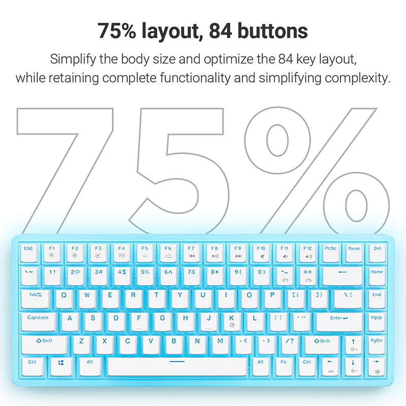 لوحة مفاتيح ميكانيكية سلكية ONIKUMA ، 84 مفتاح ، ضوء RGB ، جميع المفاتيح بدون ثقب ، الألعاب ، المكتب ، سطح المكتب ، الكمبيوتر ، الكمبيوتر المحمول ، الكمبيوتر الشخصي