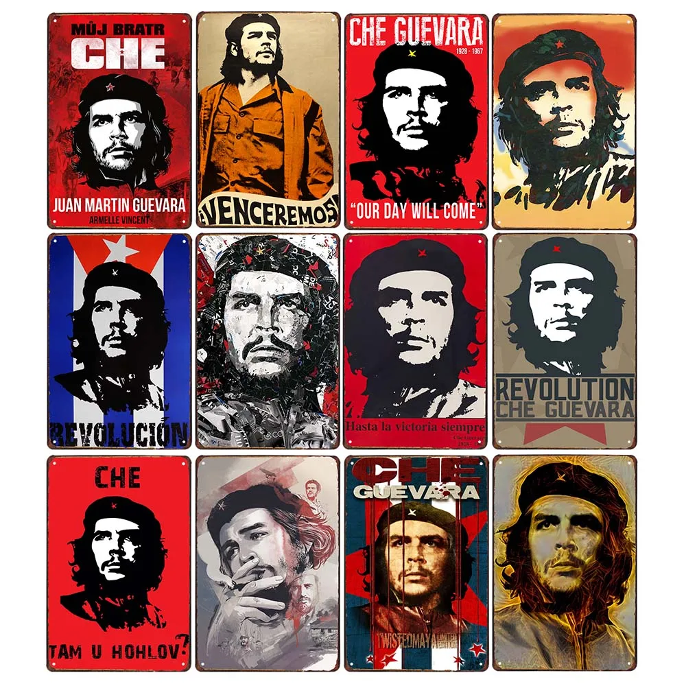 Che Guevara Tin Sign Vintage Clássico Filme Revolução Placa De Metal Pintura De Ferro Parede Bar Café Loja Casa Arte Artesanato Decoração 30X20cm