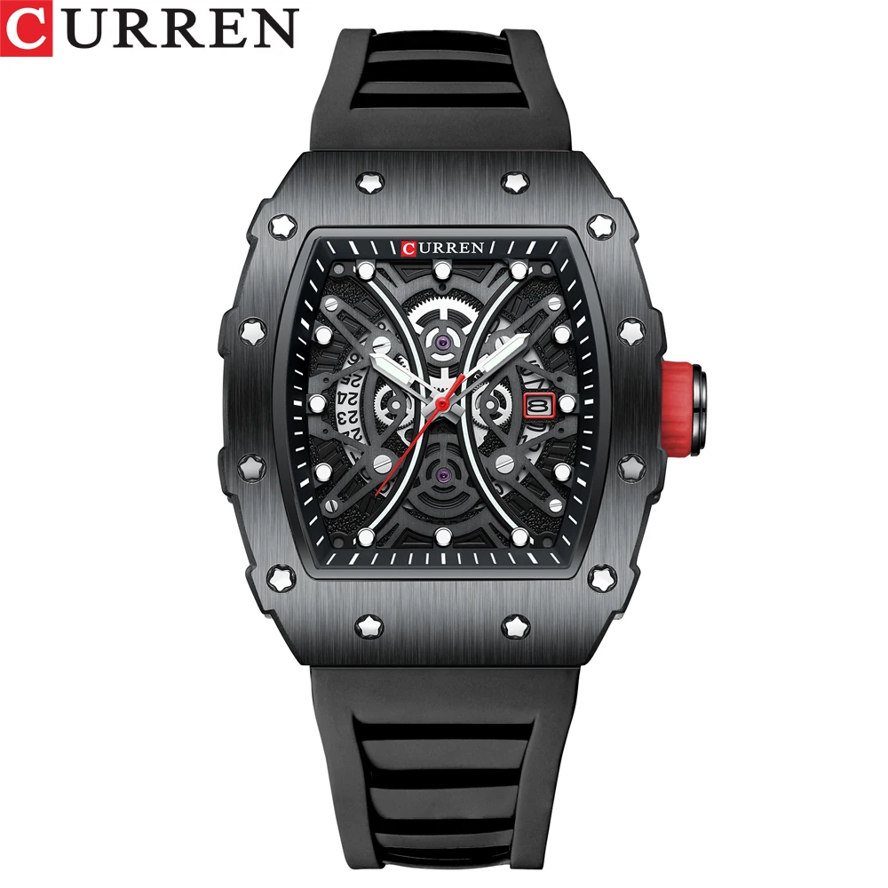 CURREN Mens Watch Luxury Quartz Wristwatch Stainless Steel Waterproof Chronograph Fashion Clock Watch for Men