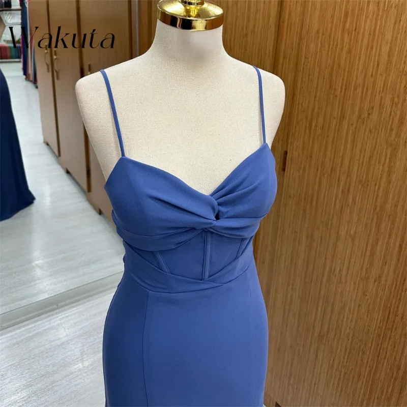 Wakuta Sexy Strapless Sleeveless Bow Small Suspender Birthday Vestidos Sweetheart Slim Fit Mermaid Satin Ball Dresses ชุดงานพรอม