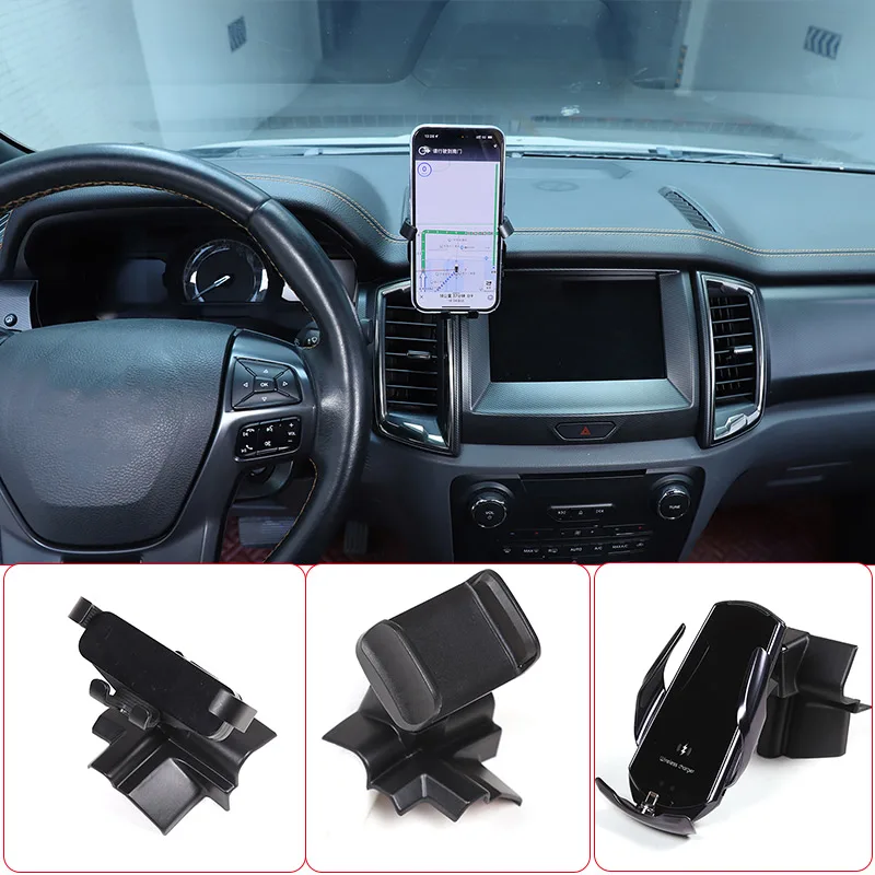 Car Central Control Mobile Phone Bracket GPS Navigation Bracket Seat For Ford Ranger Wildtrak 2015-2021 Car Interior Accessories