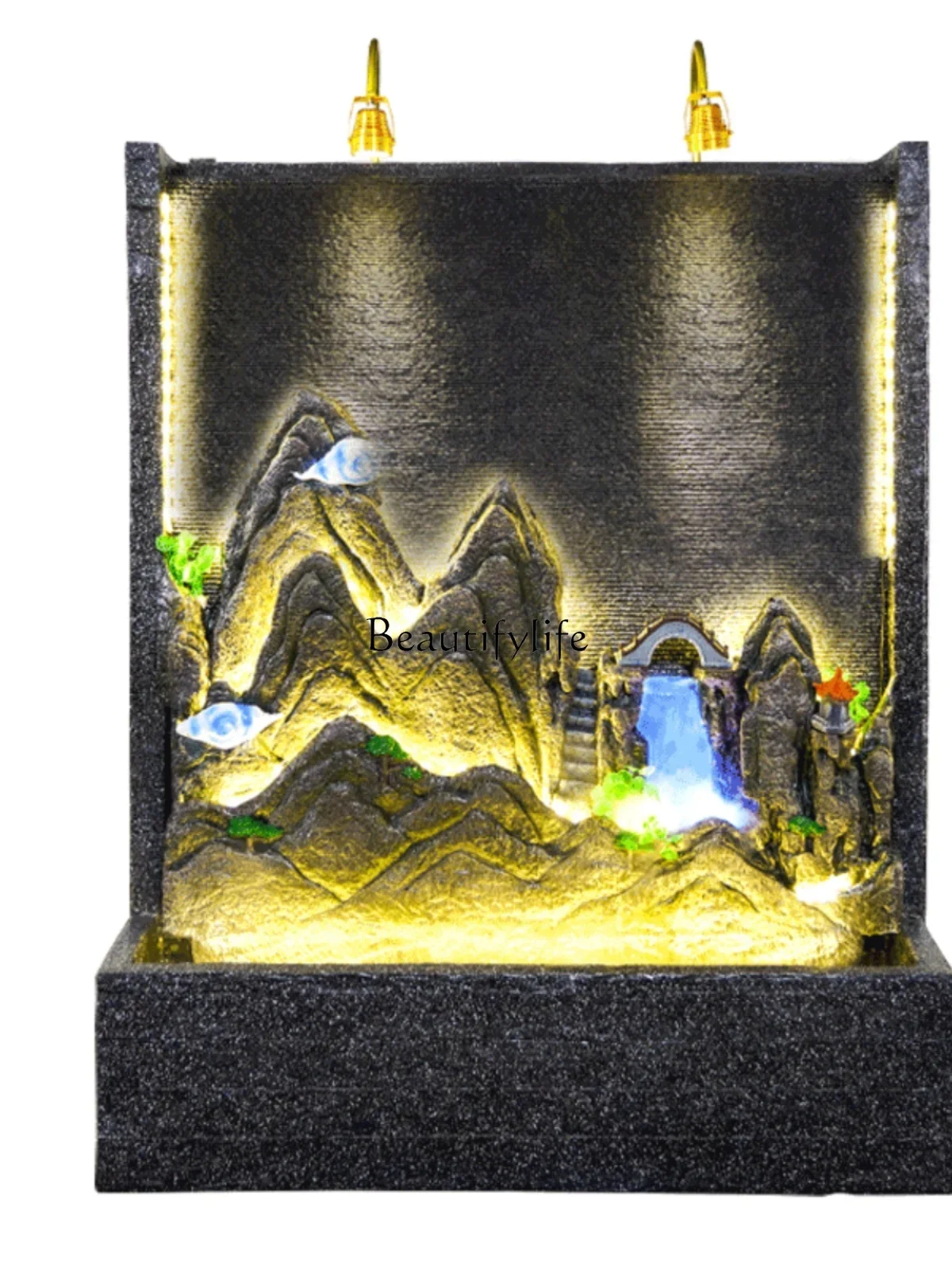 X4 Rockery Water Curtain Wall Circulation Water Fountain Hall Courtyard Fortune Fengshui Wheel Humidifier Fish Pond Ornaments