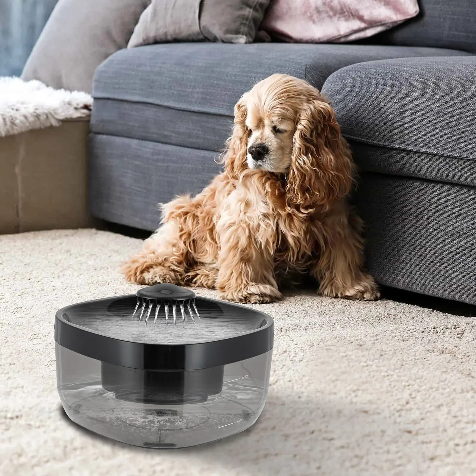 7L Pet Water Fountain with Pump & Filter Anti-Dry Burning Cat Running Water Dispenser Auto Recirculating Pet Water Flow Drinker 4