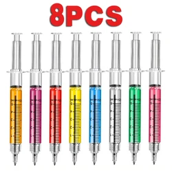 8PCS Syringe Pens Retractable Fun Nurse Pens Novelty Multi Colors Medical Ballpoint Pens Gifts for Nurses Nursing Student