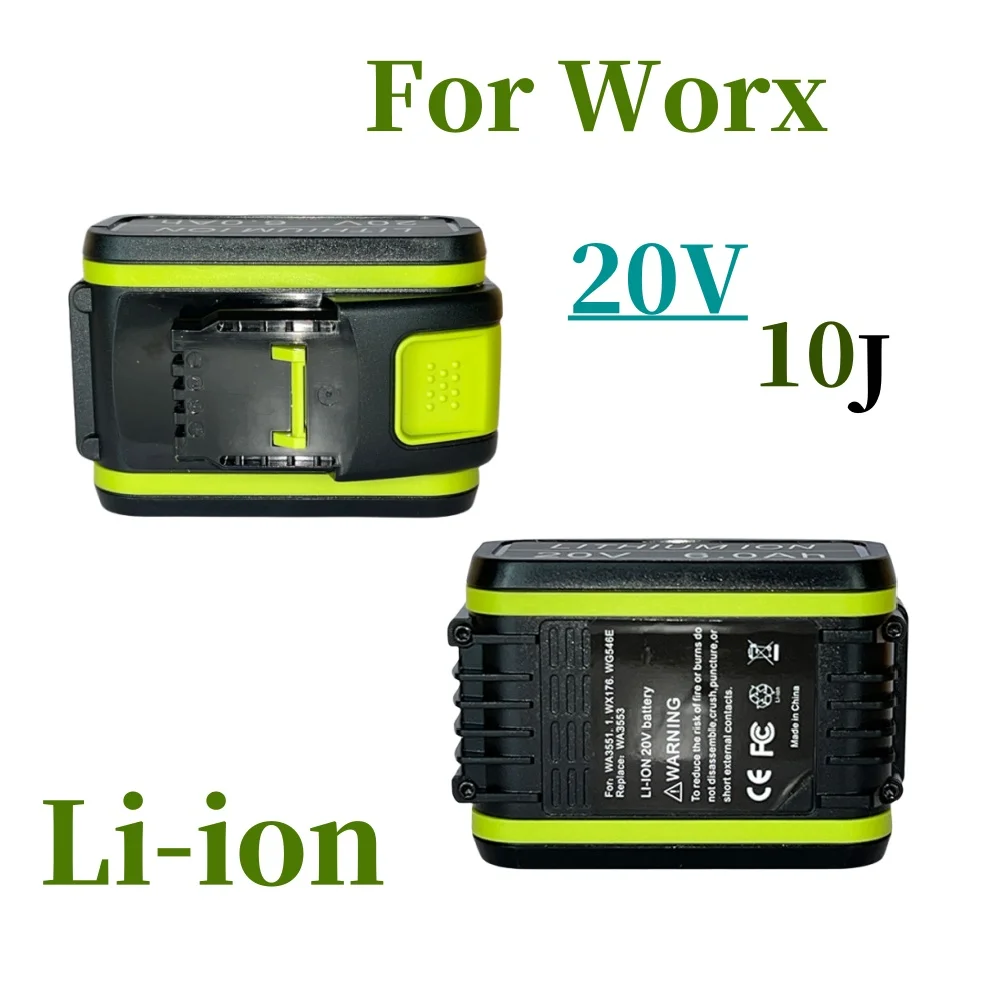 Worx-batería recargable de iones de litio, herramienta de repuesto de 20V, 6000mAh, 9000mAh, 20V Max, WA3551, WA3551.1, WA3553, WA3641, WX373, WX390