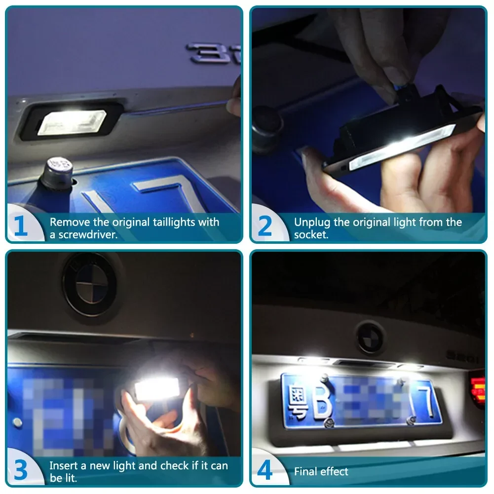 2 قطعة لوحة ترخيص مُضاء ضوء لنيسان قاشقاي J11 بريميرا P12 باثفندر R51 X-Trail T31 Juke F15 ميكرا فيرسا إنفينيتي Q50 #4