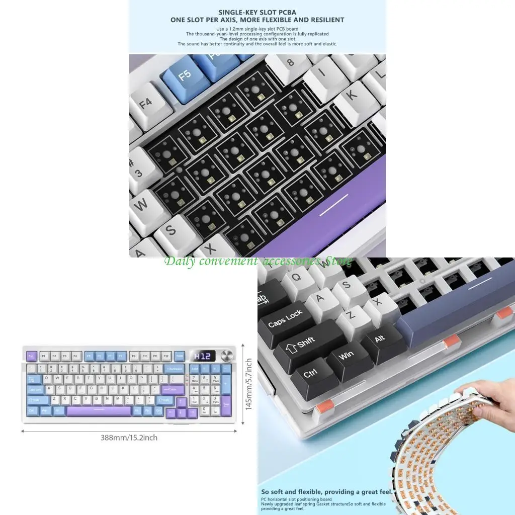 

97QB Взаимосвязанная механическая клавиатура с цифровым ламповым дисплеем, 5-слойная звукопоглощающая структура и ручка