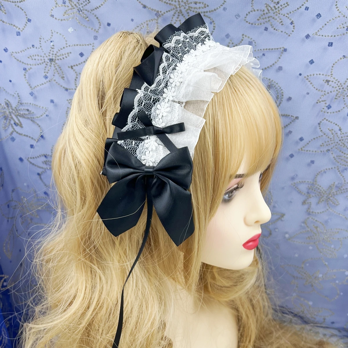 2024 schöne süße Haar Hoop Anime Maid Cosplay Stirnband Lolita Spitze Blume Kopfbedeckung Haar-Accessoire handgemachte Droppshing