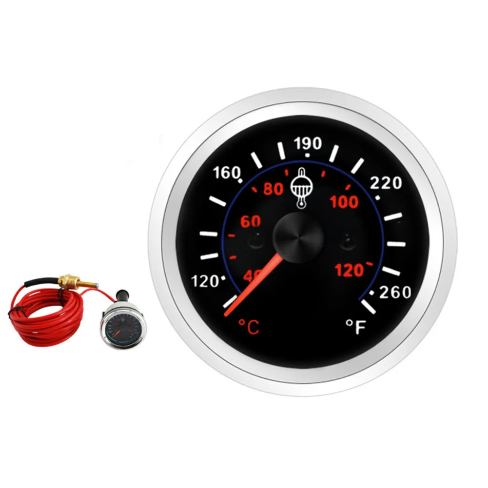 Mechanical Water Temperature Gauge 40 120 for celsius with 5 Meter Cable Suitable for Cars RV Compatible with 12 Volt 24 Volt
