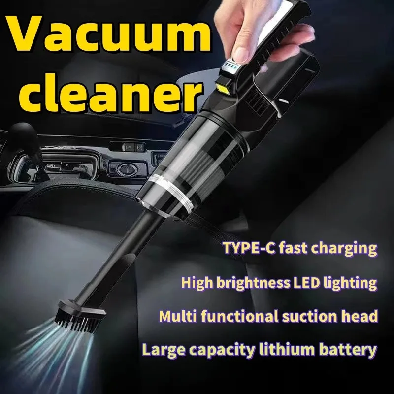 Handheld wireless car home small vacuum cleaner, suction vacuum cleaner, new portable LED lighting dual-use