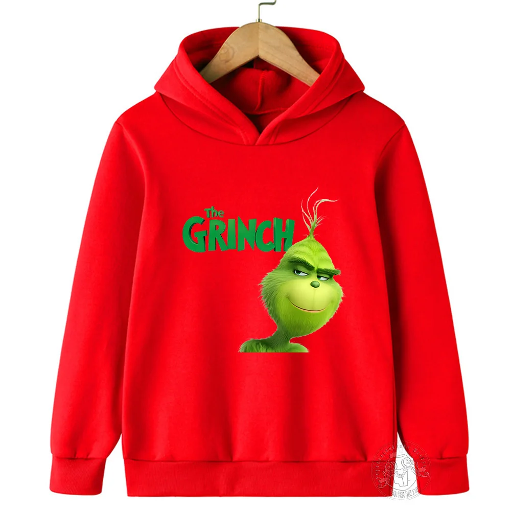 Disney Grinch Printed Children\'s Clothing 3-14 Years Old Boys And Girls Clothing Street Casual Outdoor Sports Warm Sweatshirt