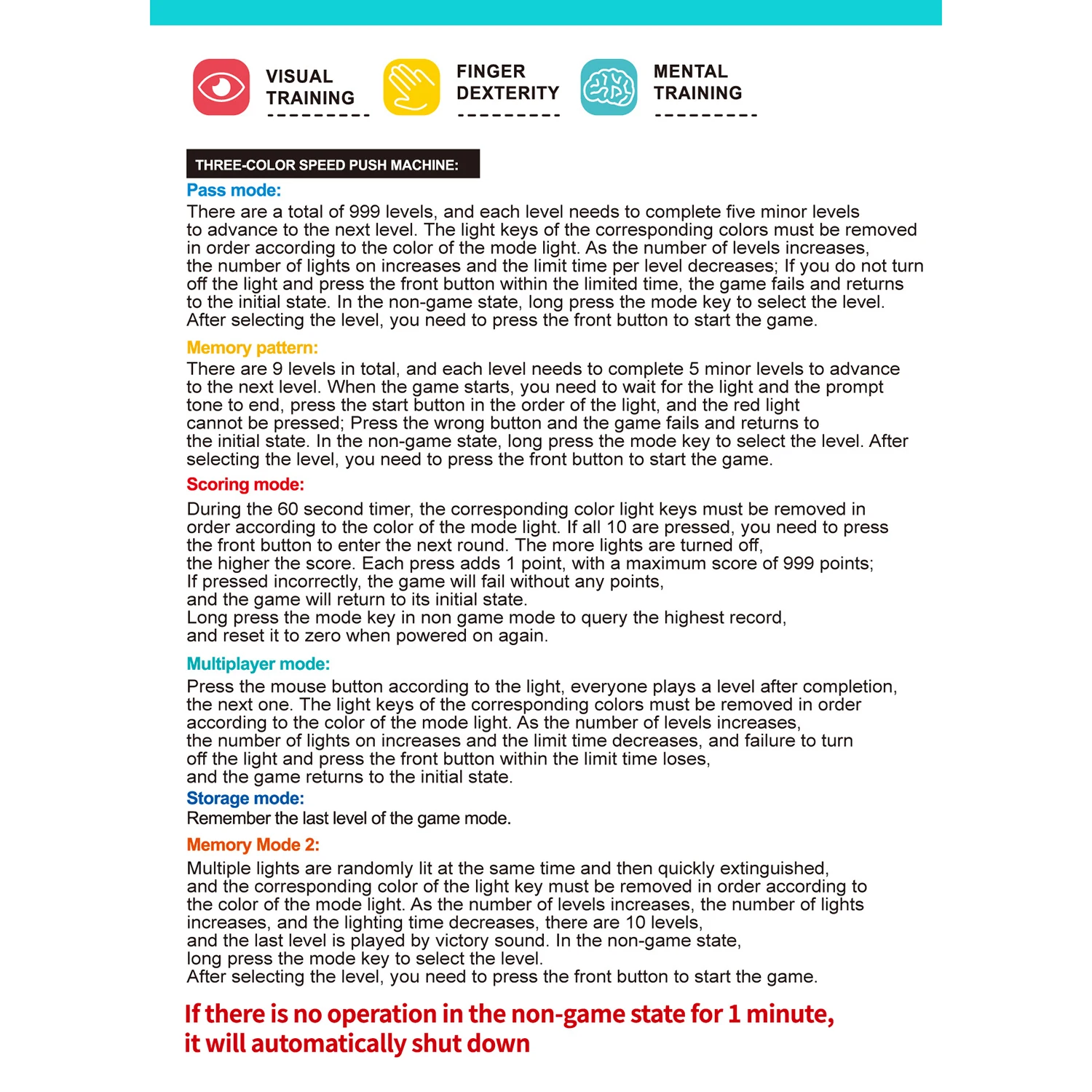 เครื่องเกมกดเพื่อเล่นปริศนาสำหรับเด็ก ความท้าทายความเร็ว เครื่องเกมกด ของขวัญสำหรับเด็กชายและเด็กหญิง ปริศนาการศึกษาปฐมวัย