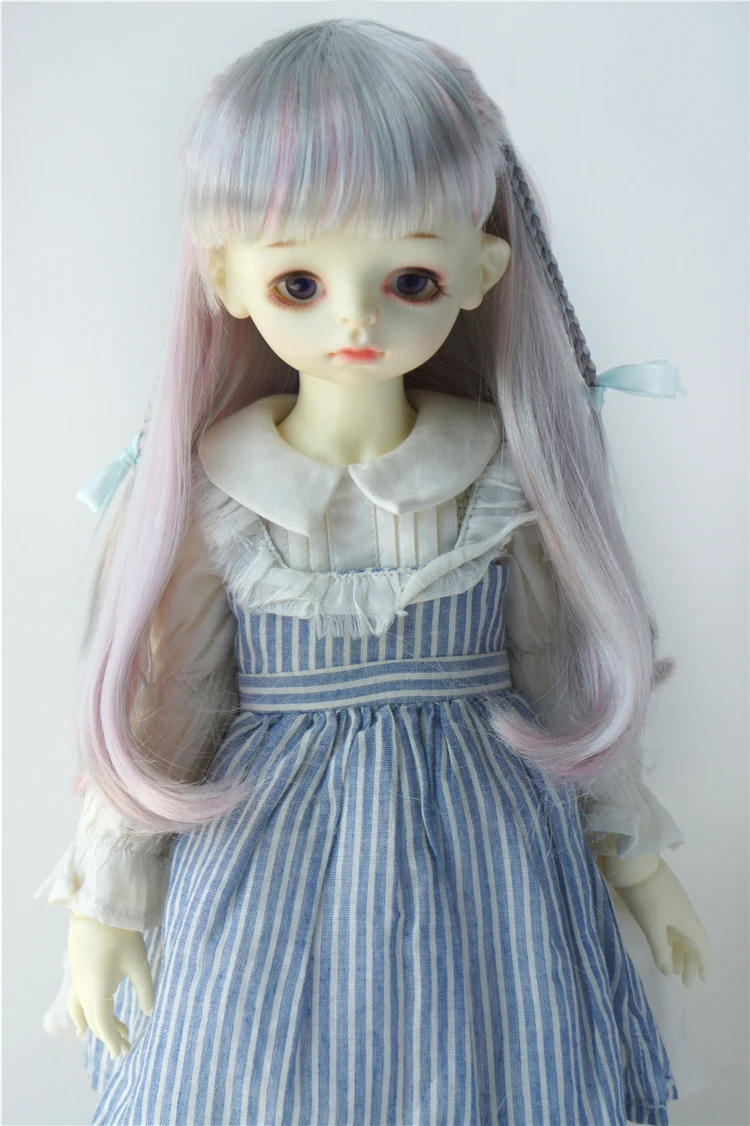 

JD529 1/12 1/8 1/6 1/4 1/3 Oblique Braid Neat bangs Long Synthetic Mohair BJD Wig YOSD MSD SD OB11 Lati Yellow Doll Accessories