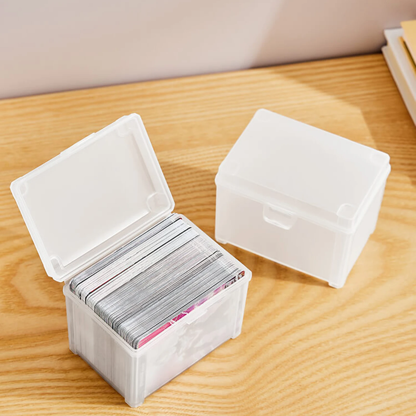 2Pcs/Set Rectangle Transparent Boxes Cards Jewelry Plastic Storage Case Container Organizer For Collecting Small Items Supplies