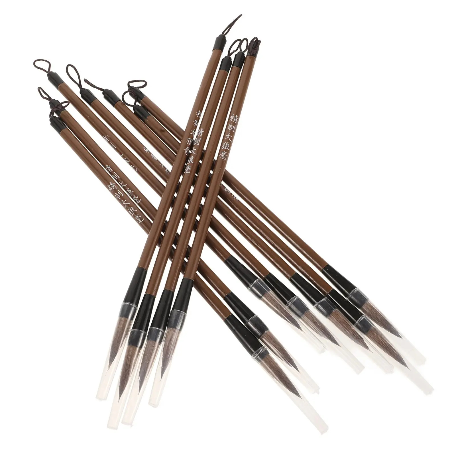 

12 Pcs Calligraphy Brushes Four Treasures Study Pens Wooden Paint Chinese Watercolor Soft Sturdy Regular Script Running