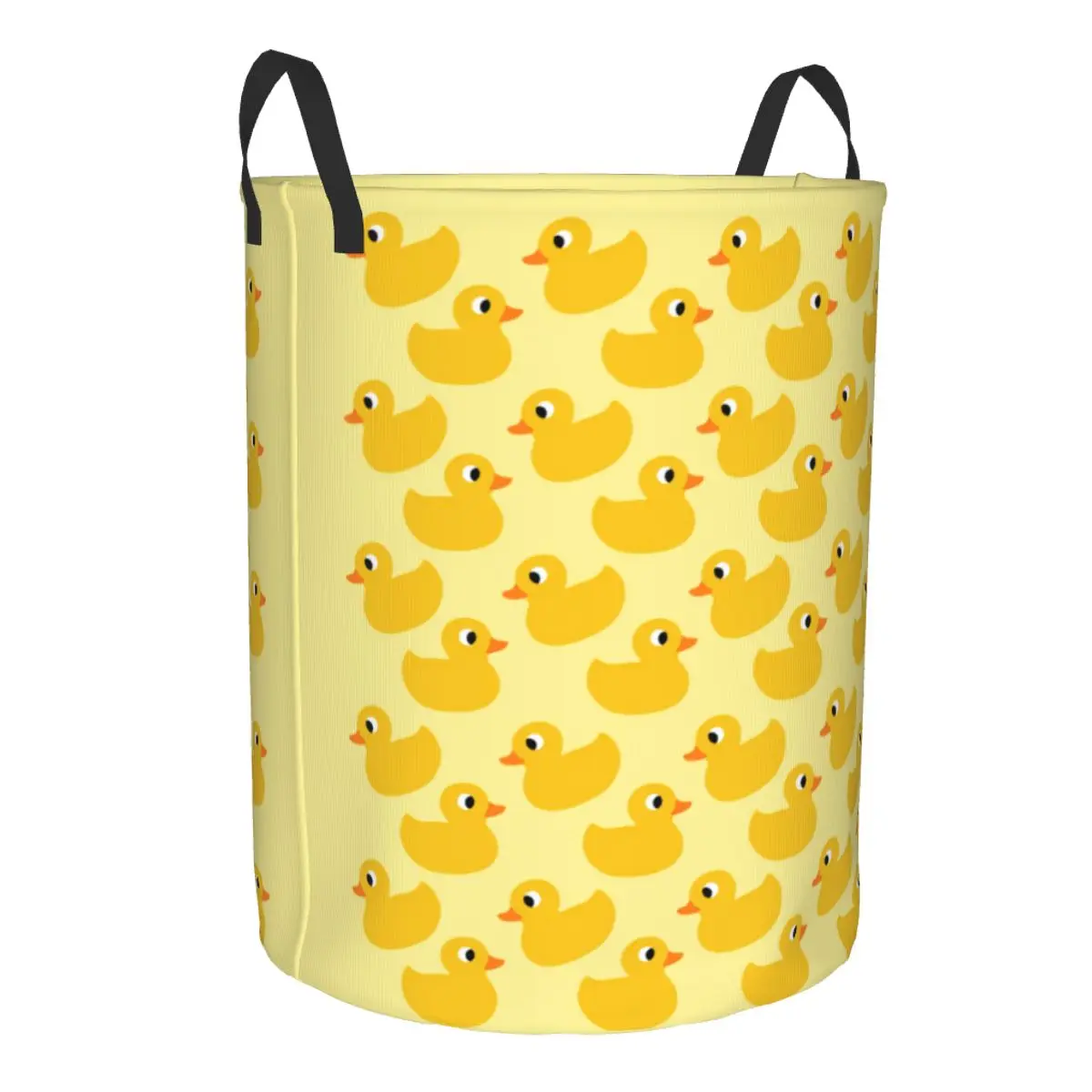 Custom Rubber Ducky Pattern Laundry Basket Collapsible Clothes Hamper for Baby Kids Toys Storage Bag