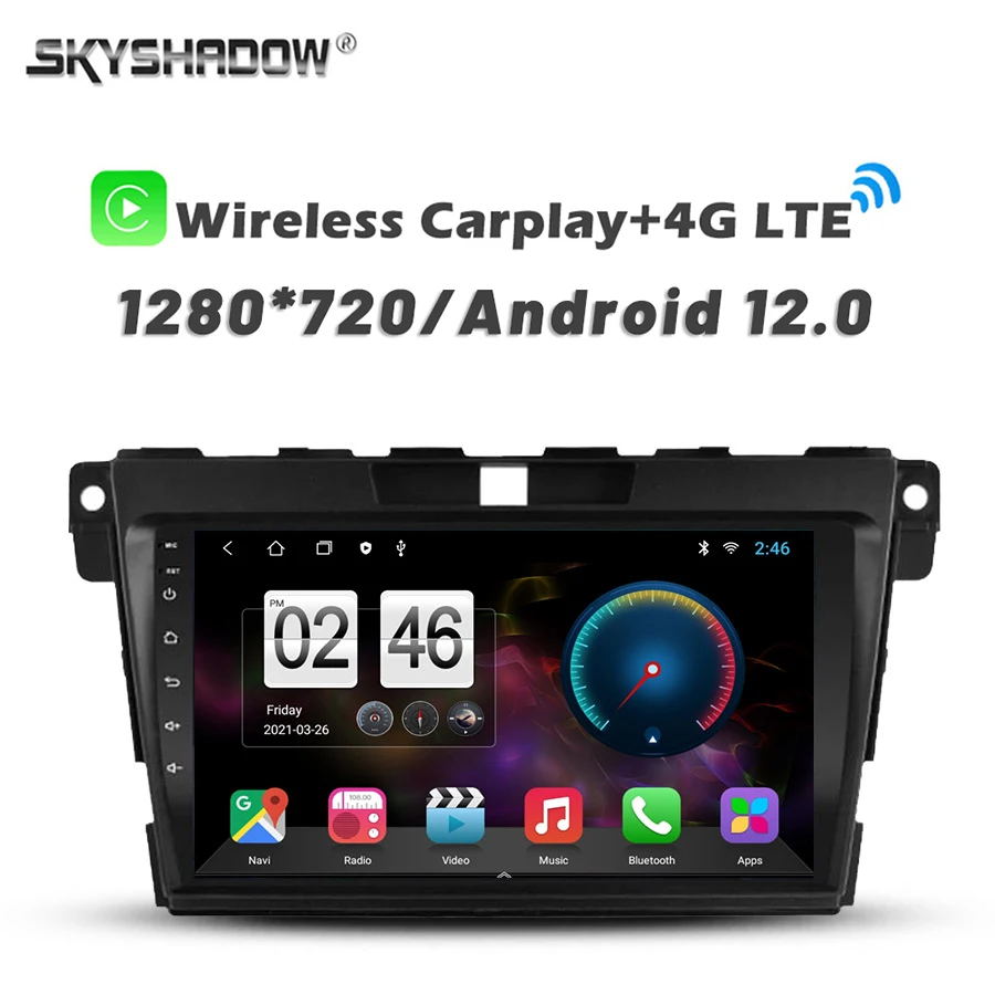 720P 360 Camera 4G SIM Carplay 8G+256G Android 13.0 Car DVD Player GPS WIFI Bluetooth 5.0 RDS Radio For MAZDA CX-7 cx7 2007-2014